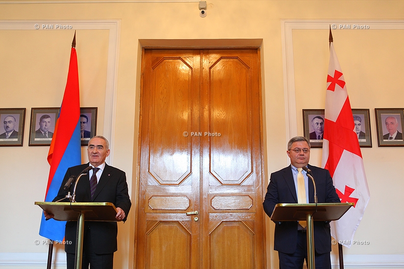 Joint press conference of Speaker of the Parliament of Georgia David Usupashvili and  speaker of the Armenian parliament Galust Sahakyan