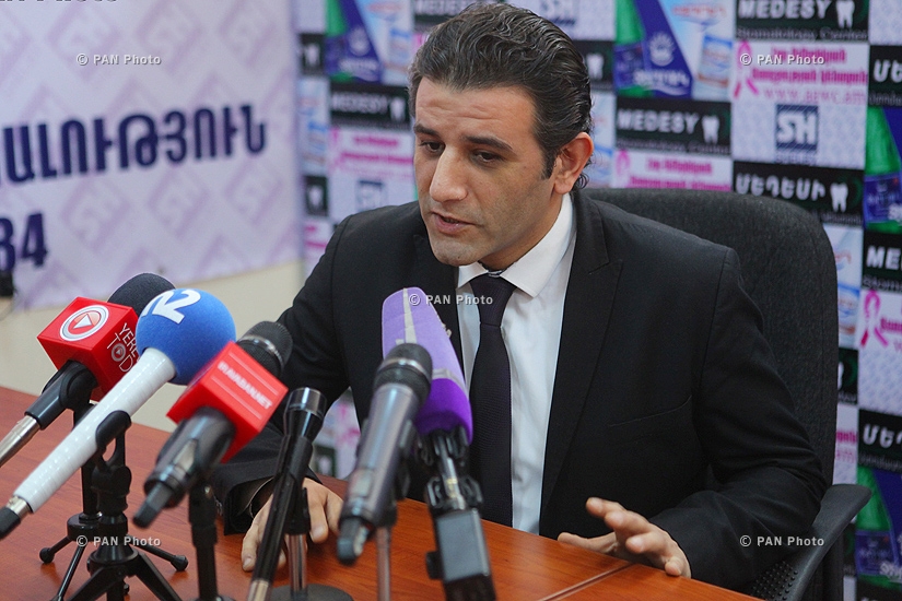 Press conference of Prosperous Armenia Party member Artak Khachatryan