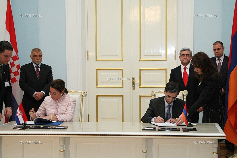 Встречи Президента Хорватии Степана Месича и Президента Армении Сержа Саркисяна и официальных делегаций в расширенном составе