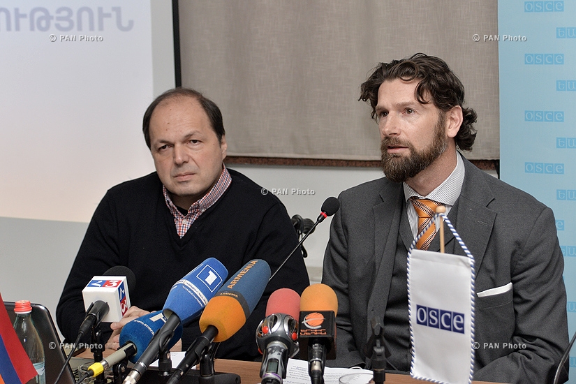 Press conference of Unison NGO CEO Armen Alaverdyan and Democratization Programme Officer at the OSCE Office in Yerevan Oliver McCoy