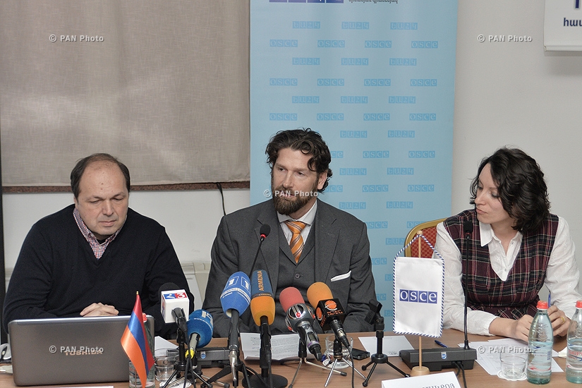 Press conference of Unison NGO CEO Armen Alaverdyan and Democratization Programme Officer at the OSCE Office in Yerevan Oliver McCoy