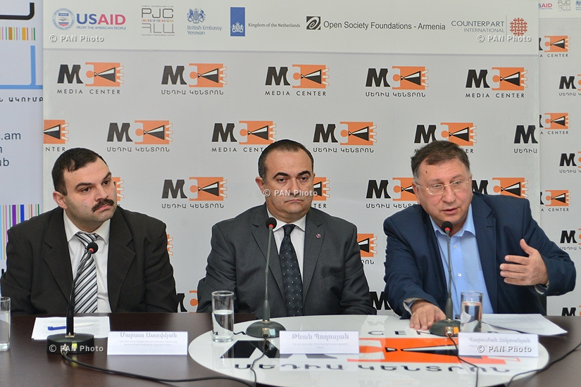 Пресс-конференция Варужана Октаняна, Тевана Погосяна и Марата Атовмяна