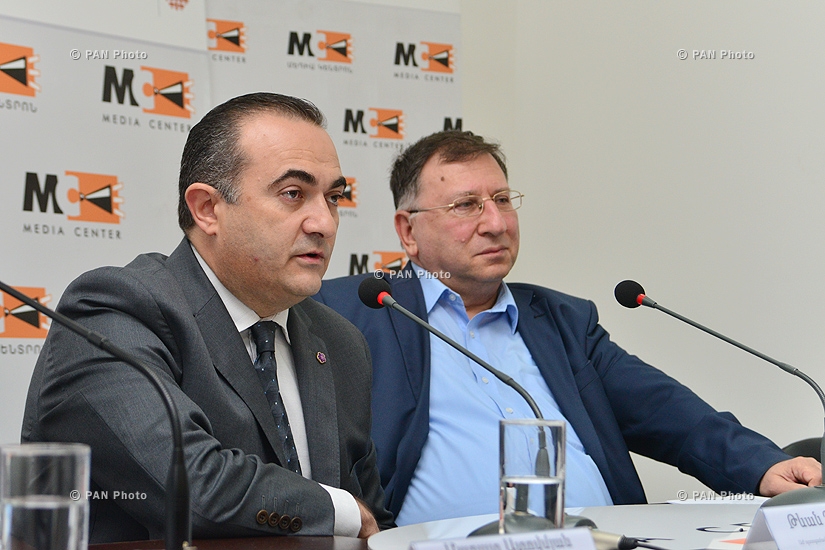 Пресс-конференция Варужана Октаняна, Тевана Погосяна и Марата Атовмяна
