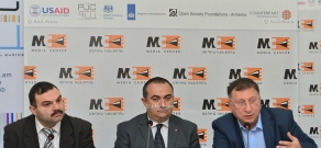Пресс-конференция Варужана Октаняна, Тевана Погосяна и Марата Атовмяна