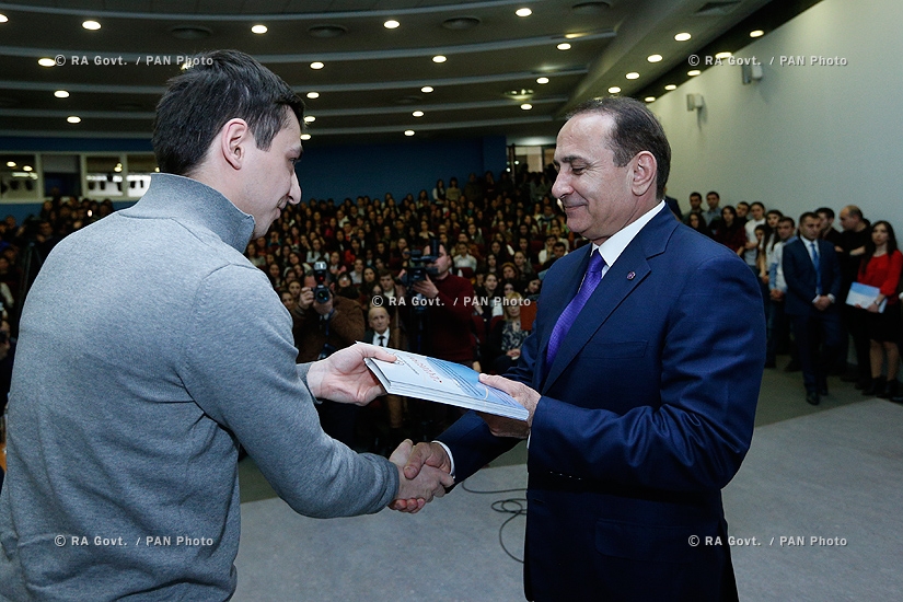 RA Govt.: Ceremony of summing up results of the competition by the Armenian Youth Foundation