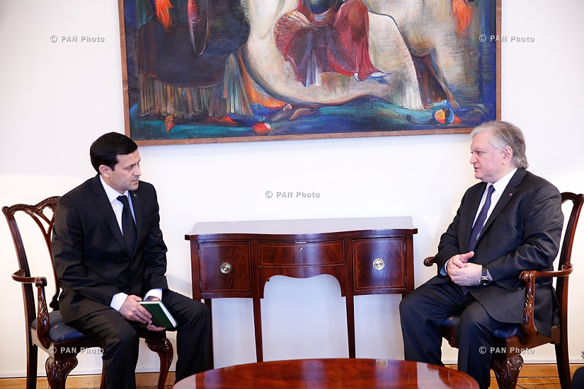 RA Minister of Foreign Affairs Edward Nalbandyan receives Turkmenistan’s new Ambassador to Armenia Muhammad Niaz Mashalov