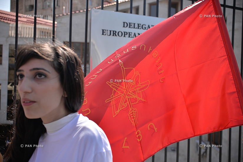 Rally of ARF Youth and Student organizations in front of the Office of EU Delegation to Armenia