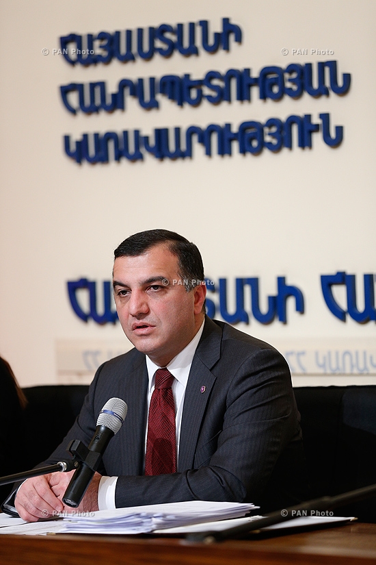 Press conference of RA Minister of Labor and Social Affairs Artem Asatryan