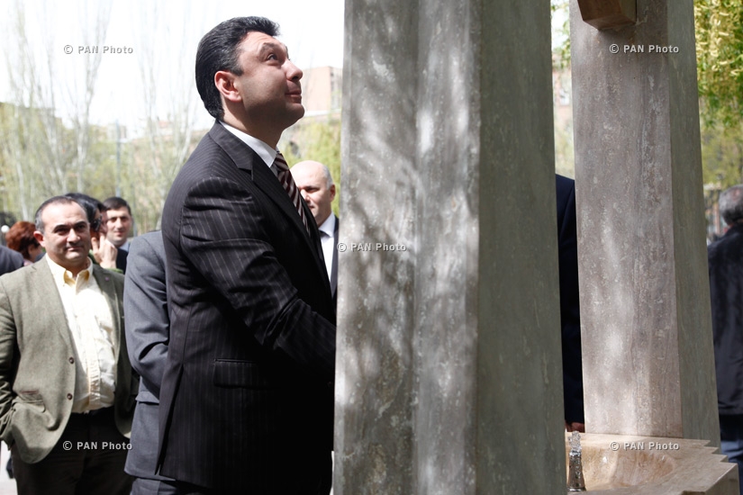 Unveiling of the Armenian Genocide centennial monument and planting of 100 trees at Armenian parliament yard