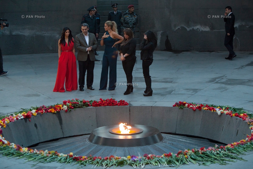 Kim and Khloe Kardashian visit Tsitsernakaberd Memorial