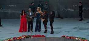 Kim and Khloe Kardashian visit Tsitsernakaberd Memorial