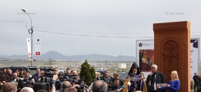 Khachkar dedicated to the Armenian Genocide centennial consecrated in Masis town