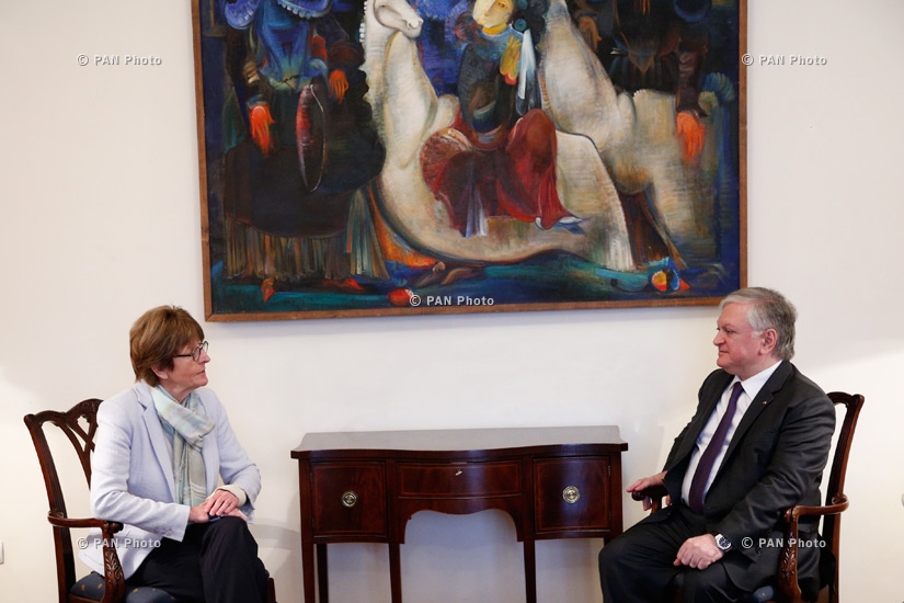 RA Minister of Foreign Affairs Edward Nalbandyan receives PACE President Anne Brasseur