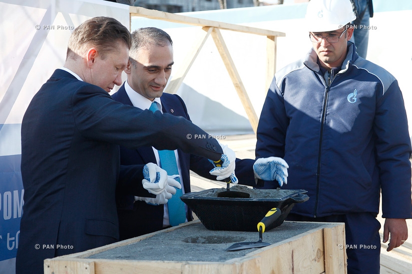 Laying foundation for the sports and education center in Avan district in the framework of Gazprom for Children program