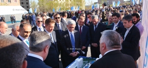 Laying foundation for the sports and education center in Avan district in the framework of Gazprom for Children program
