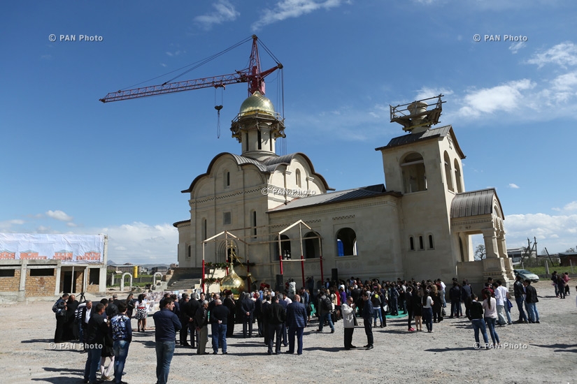 Ceremony of bell and cross consecration of the Russian Orthodox Church of St. Cross
