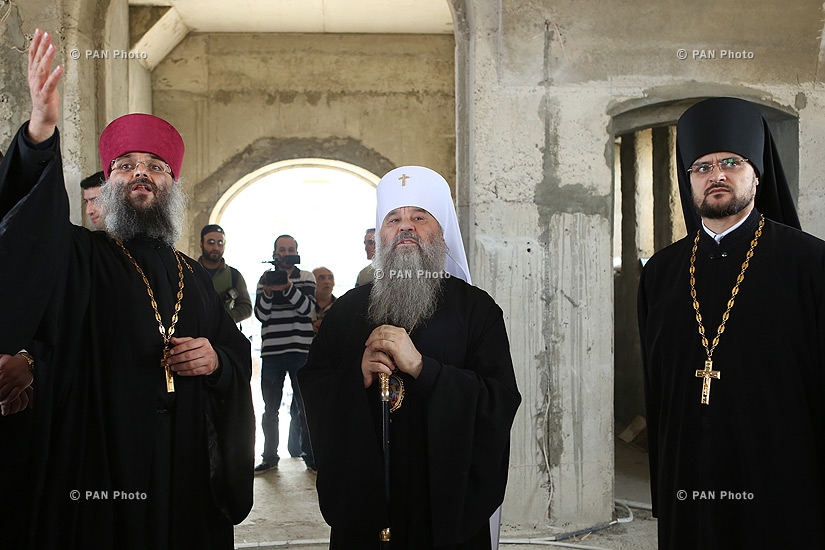 Ceremony of bell and cross consecration of the Russian Orthodox Church of St. Cross