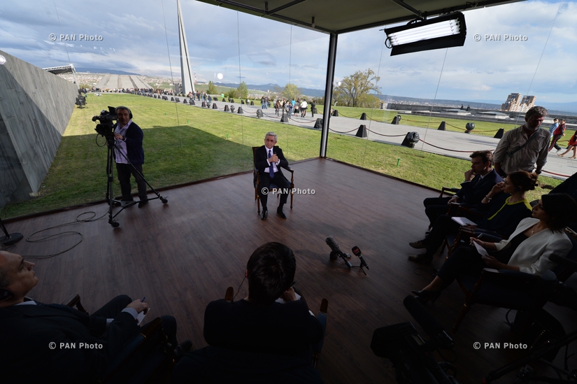 Президент Армении Серж Саргсян дал интервью корреспондентам Reuters, Al Jazeera, CNN Turk, BBC and Russia Today