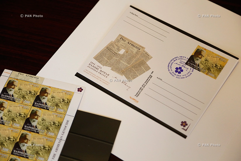 Anatole France postage stamp redemption ceremony dedicated to Armenian Genocide Centennial