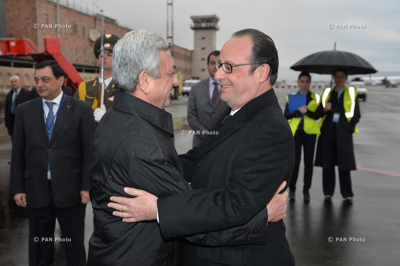 President of France François Hollande arrives in Yerevan