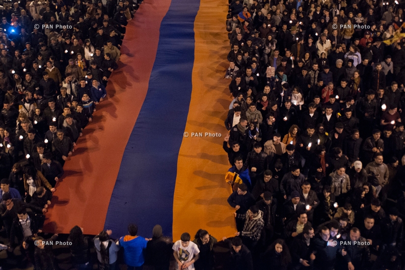Torchlight procession commemorating Armenian Genocide Centennial