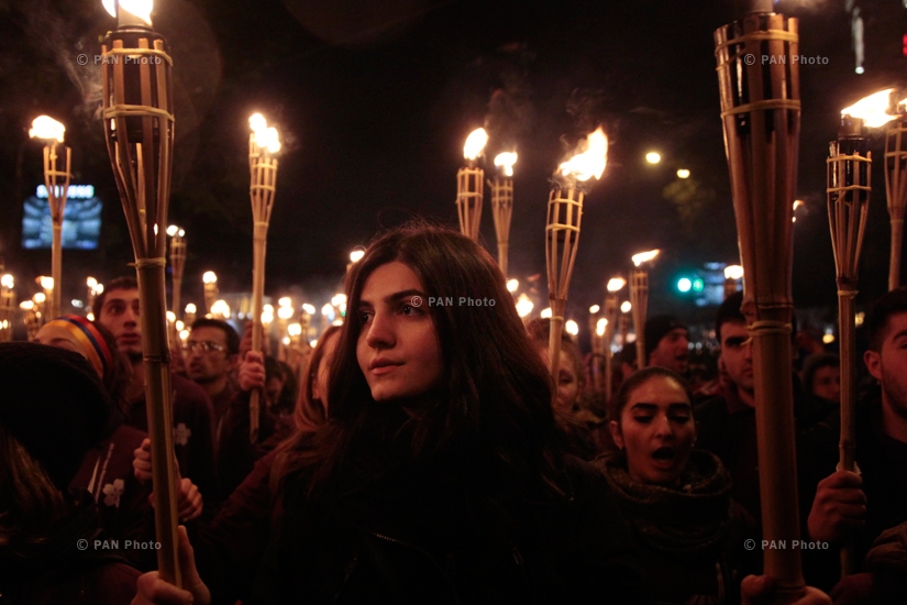 Torchlight procession commemorating Armenian Genocide Centennial