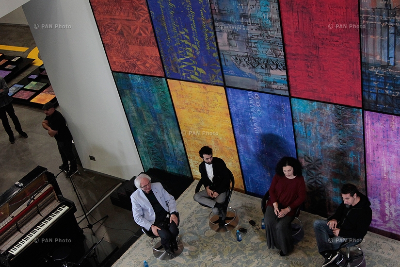 Пресс-конференция участников «Музыкальной встречи» - Сержа Танкяна, Тиграна Мансуряна, Тиграна Амасяна и Лилит Пипоян