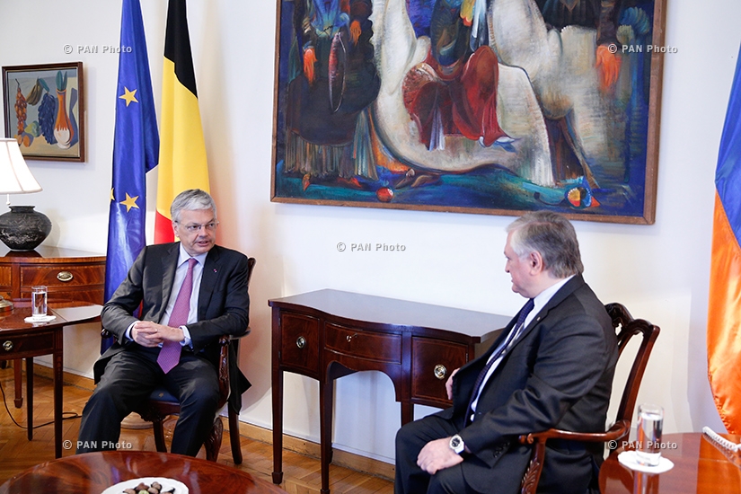 Armenian Foreign Minister Edward Nalbandian meets his Belgian counterpart Didier Reynders