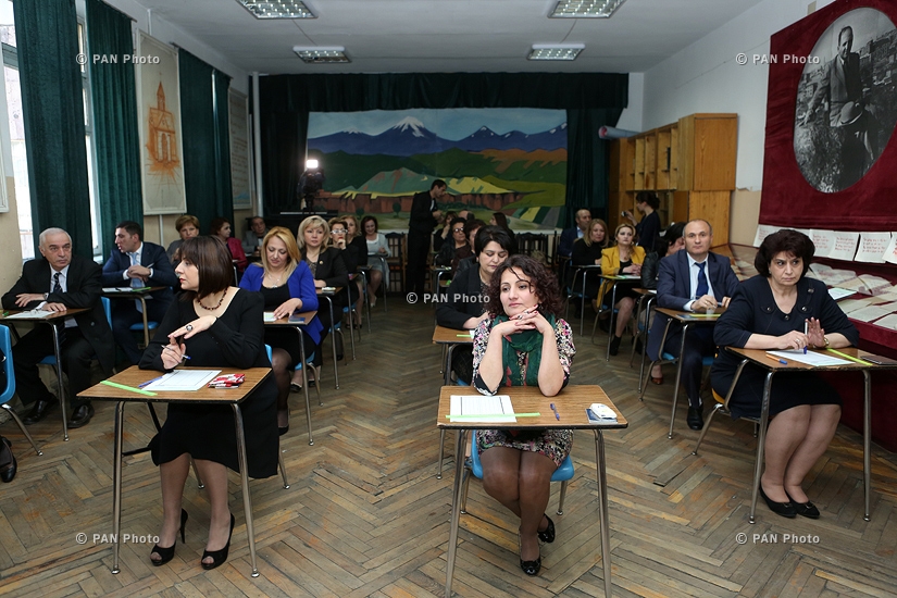 Education and Science Minister Armen Ashotyan participates in the launch of exams for candidates for educational institution administrative posts