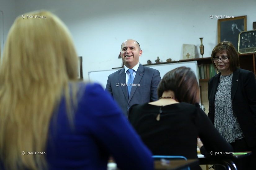 Education and Science Minister Armen Ashotyan participates in the launch of exams for candidates for educational institution administrative posts