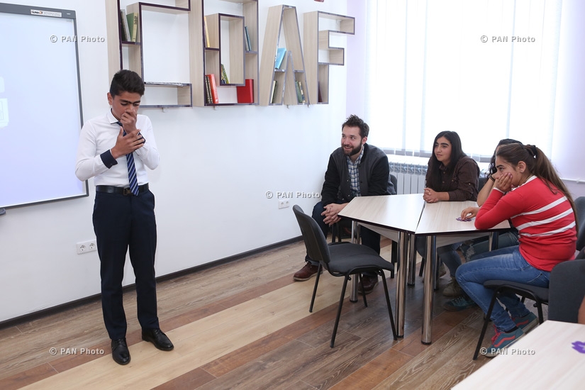 Alexis Ohanian and Sabriya Stukes visited newly renovated schools by Children of Armenia Fund (COAF) in Hatsik and  Karakert