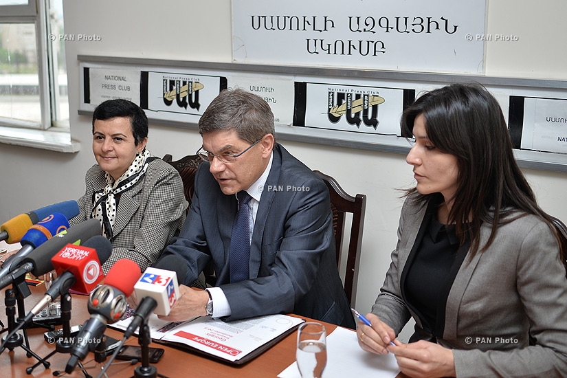 Press conference off Poland's ambassador to Armenia Jerzy Nowakowski