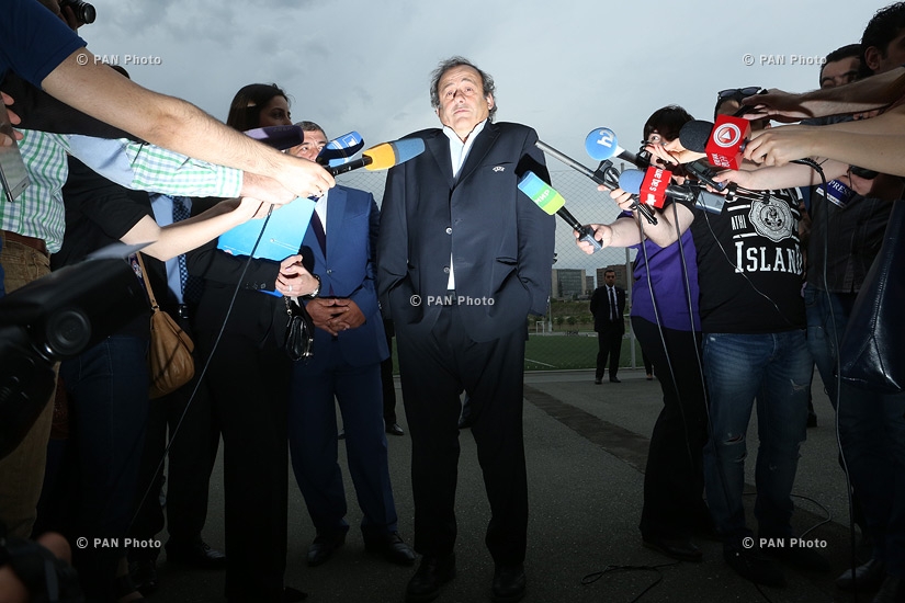 UEFA president Michel Platini visits Football Academy of Armenia 