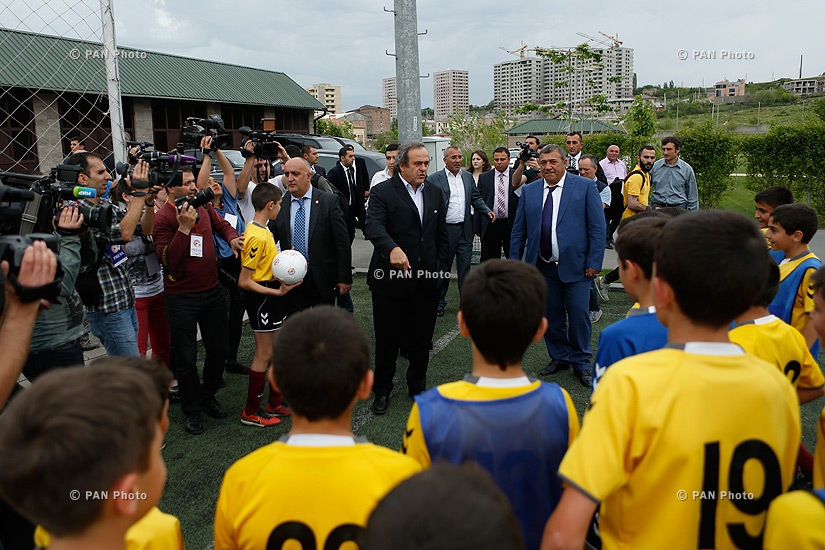 UEFA president Michel Platini visits Football Academy of Armenia 