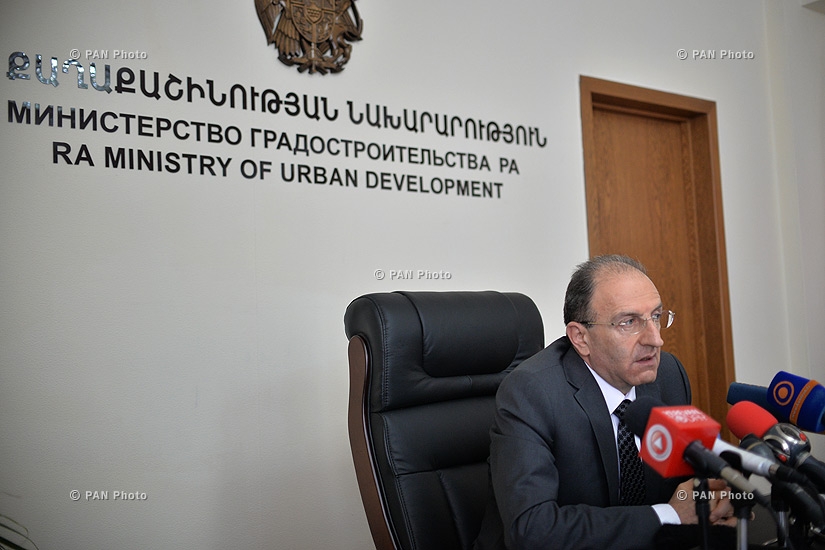 Press conference of RA Minister of Urban Development Narek Sargsyan
