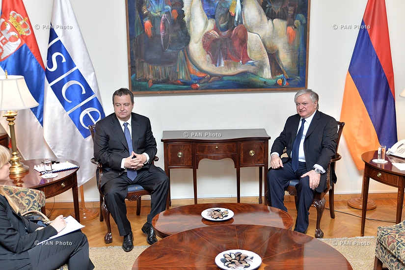  Armenian Minister of Foreign Affairs Edward Nalbandyan receives OSCE Chairperson, First Deputy Prime Minister and Minister of Foreign Affairs of Serbia Ivica Dačić 
