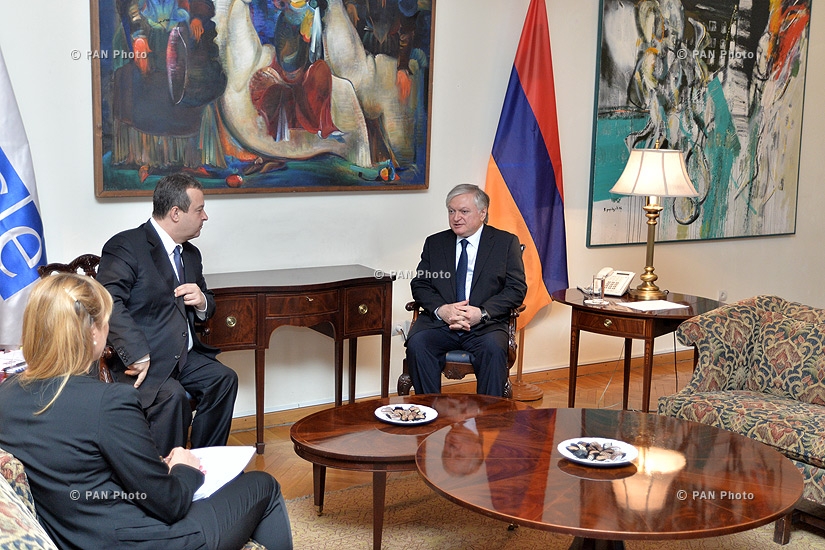  Armenian Minister of Foreign Affairs Edward Nalbandyan receives OSCE Chairperson, First Deputy Prime Minister and Minister of Foreign Affairs of Serbia Ivica Dačić 
