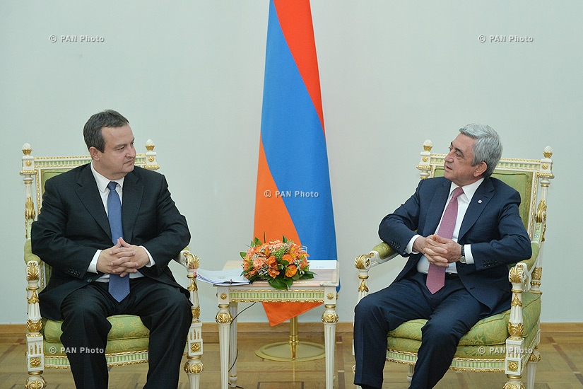 Armenian President Serzh Sargsyan receives OSCE Chairperson, First Deputy Prime Minister and Minister of Foreign Affairs of Serbia Ivica Dačić