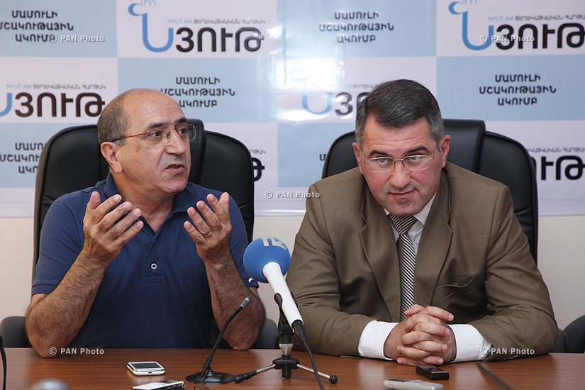Press conference of National security party leader Garnik Isagulyan and Heritage Party vice-president Armen Martirosyan