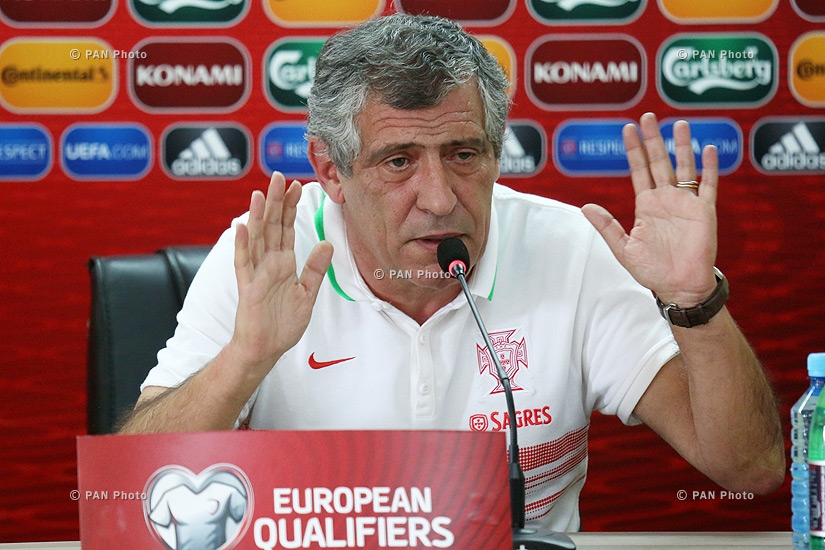 Пресс-конференция главного тренера сборной Португалии по футболу Фернанду Сантуша