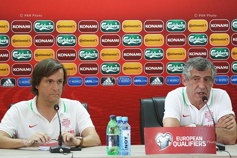 Press conference of Portugal football team's coach Fernando Santos