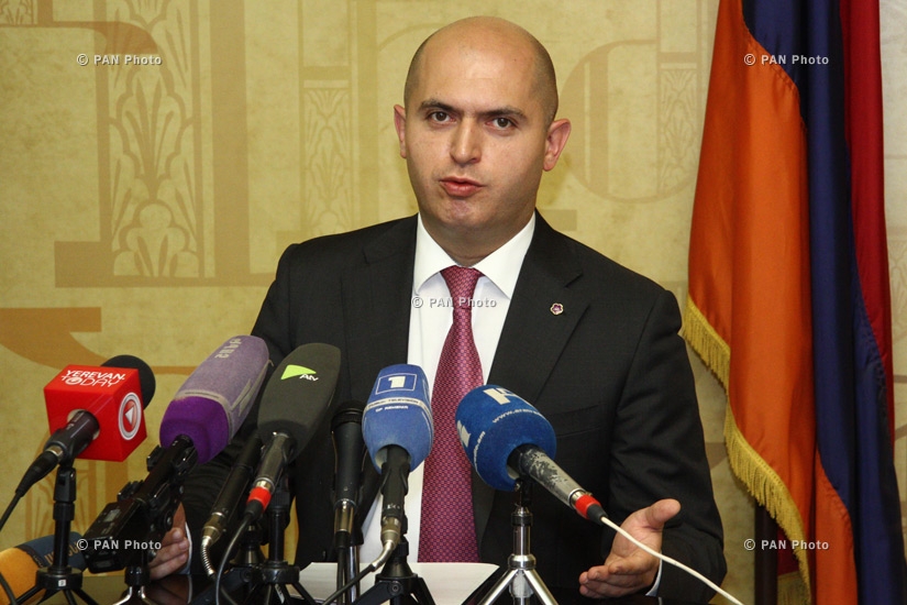 Press conference of Armenian Minister of Education and Science Armen Ashotyan