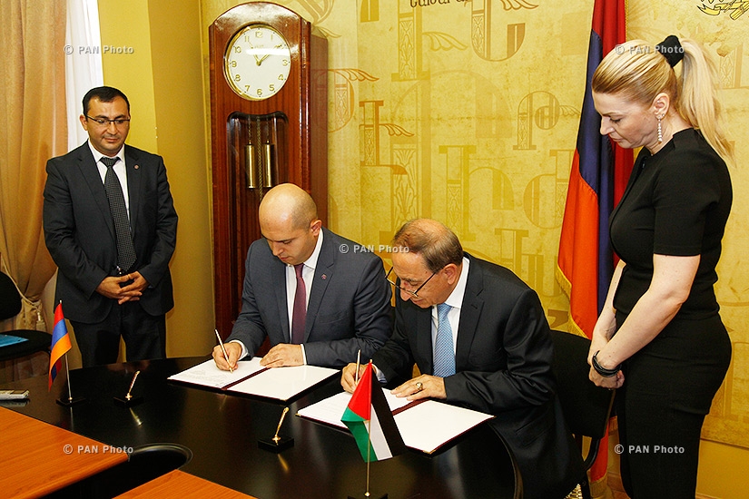 Министр образования и науки РА Армен Ашотян и министр высшего образования и научных исследований Иордании Лабиб Хадра подписали Меморандум о сотрудничестве