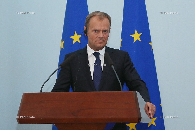 Joint press conference of Armenian President Serzh Sragsyan and President of the European Council Donald Tusk