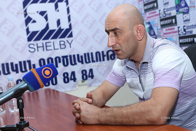 Press conference of Armenia's national freestyle wrestling coach Arayik Baghdasaryan