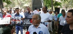 Protest in Yerevan support of Yezidi people massacred by ISIS in Iraq
