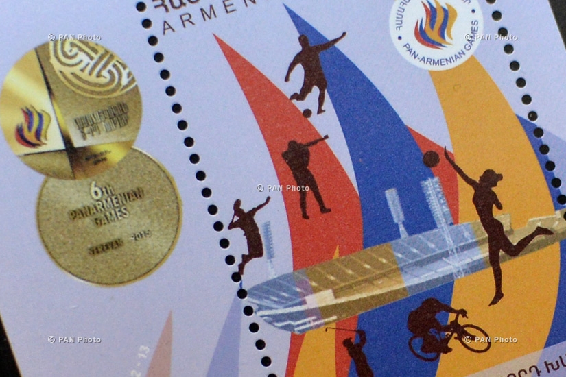 Церемония гашения марки, посвященной 6-ым Всеармянским летним играм