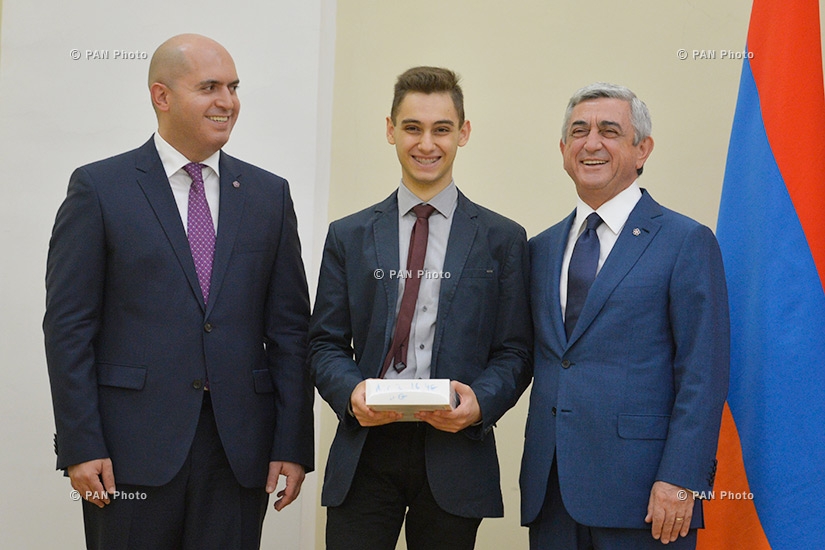 Armenian President Serzh Sargsyan meets with the students- winners in different competitions and international competitions