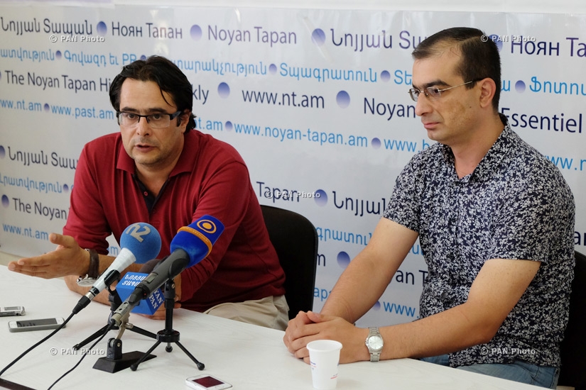 Пресс-конференция членов движения «Вставай, Армения» Андреаса Гукасяна и Давида Ованисяна