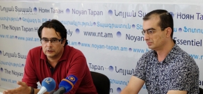 Пресс-конференция членов движения «Вставай, Армения» Андреаса Гукасяна и Давида Ованисяна
